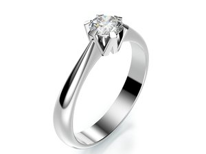 Zásnubní prsten LOVE 048 bílé zlato