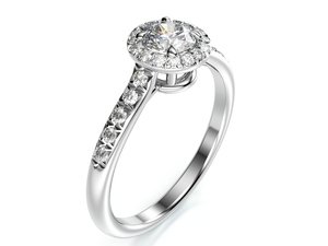 Zásnubní prsten LOVE 091 bílé zlato